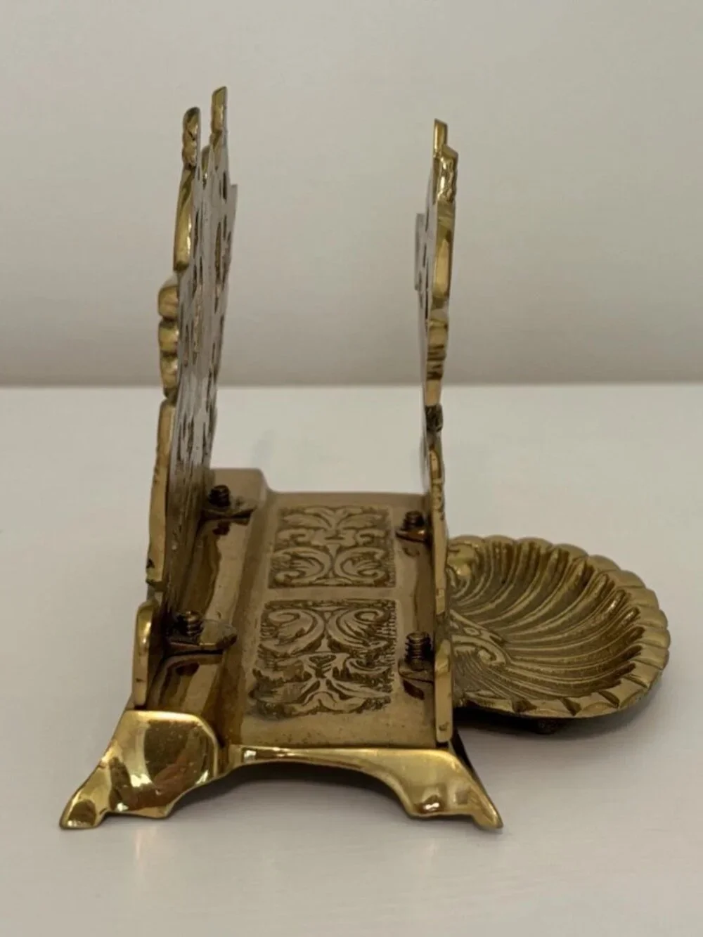 Maitland Smith Ornate Brass Letter or Napkin Holder Hand Made In India